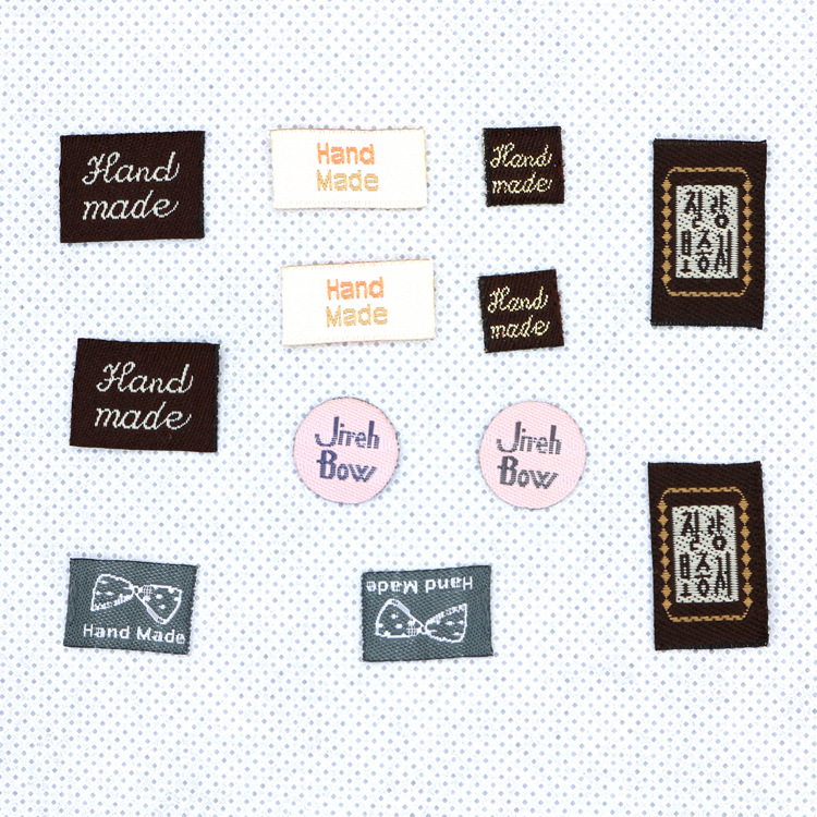 In Stock Handmade Labeling Head Buckle Hair Band Dedicated Handmade Cloth Label Custom Embroidery Trademark
