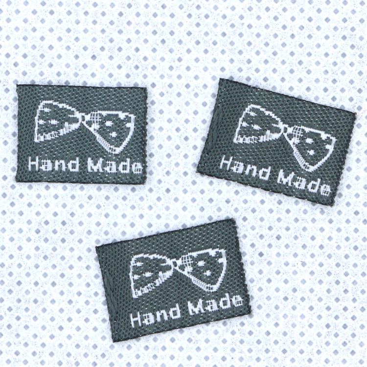 In Stock Handmade Labeling Head Buckle Hair Band Dedicated Handmade Cloth Label Custom Embroidery Trademark