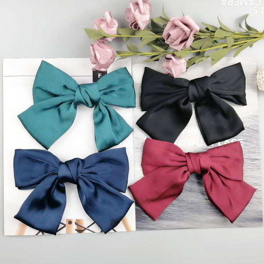 Hair Accessories Fabric Headdress Back Head Barrettes Oversized Japanese Girls Children Red Bowknot Hairpin