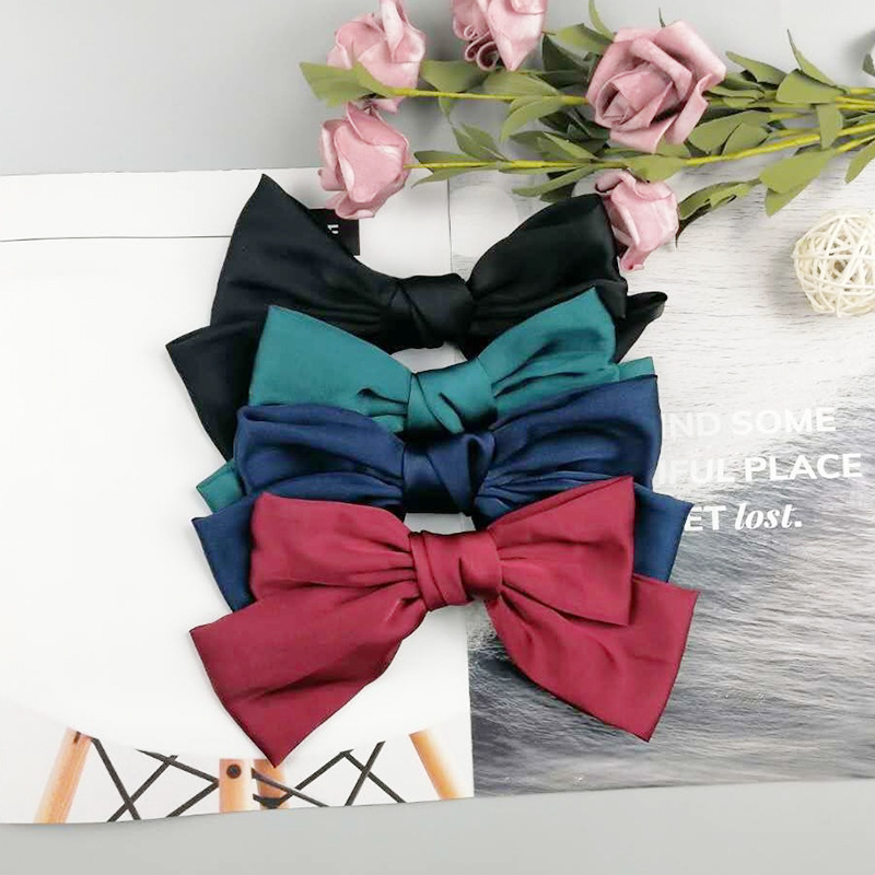 Hair Accessories Fabric Headdress Back Head Barrettes Oversized Japanese Girls Children Red Bowknot Hairpin