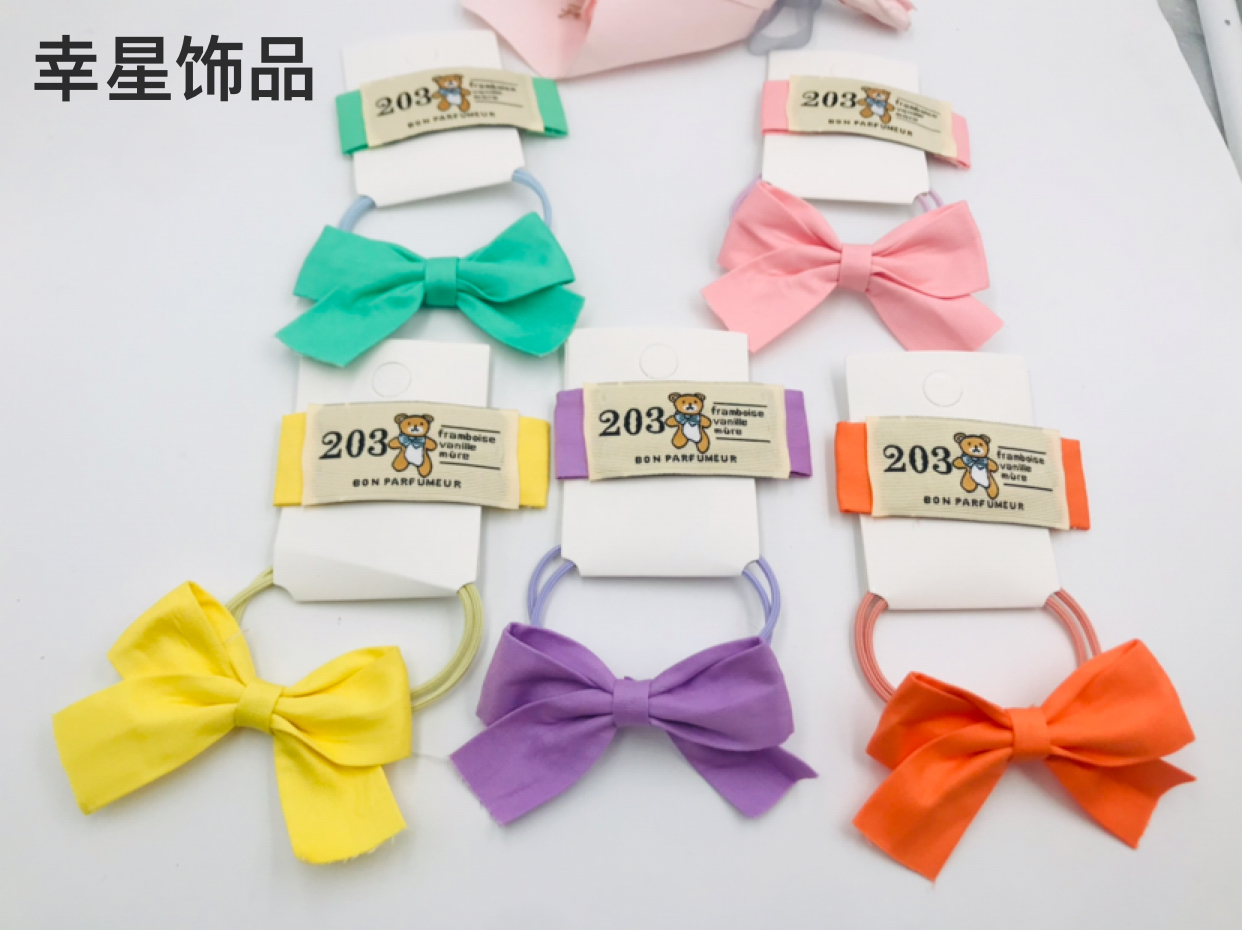 Fabric Bowknot Hair Ring Fashion Student Headband Set Stick Mark Charge BB Clip Not Wrapped Hairpin Clip Hairware