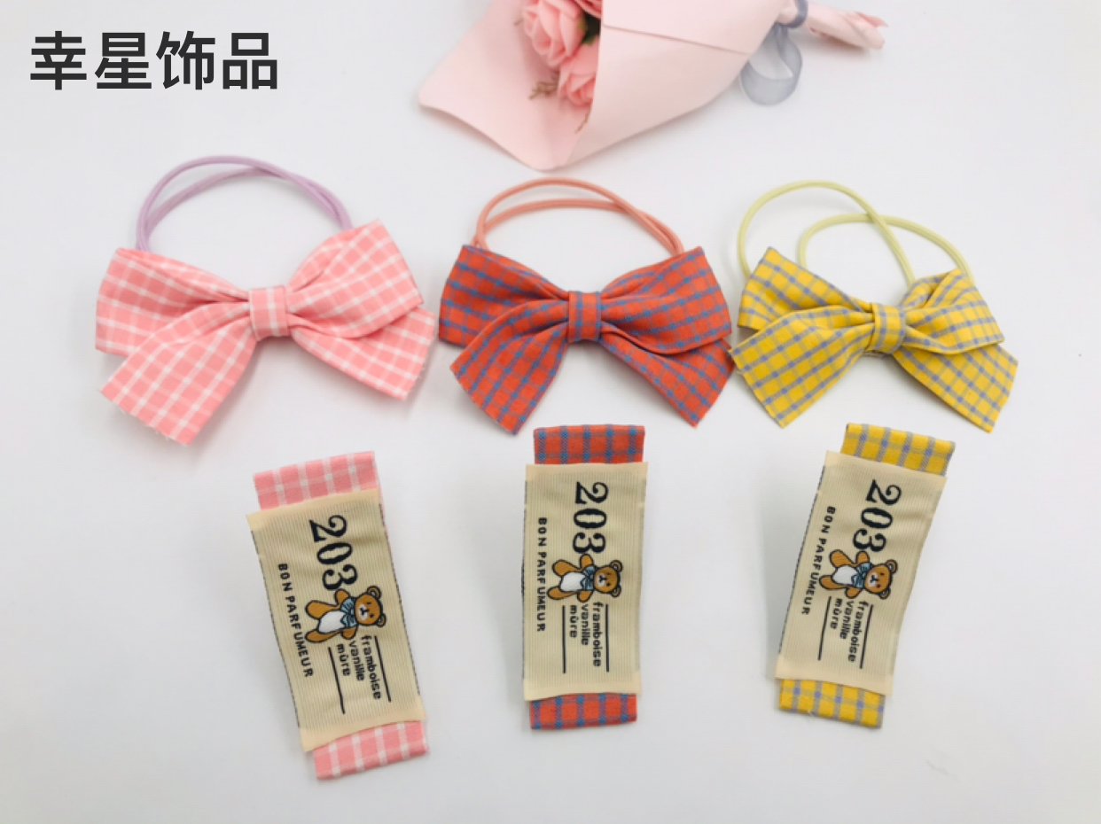 Fabric Bowknot Hair Ring Fashion Student Headband Set Stick Mark Charge BB Clip Not Wrapped Hairpin Clip Hairware