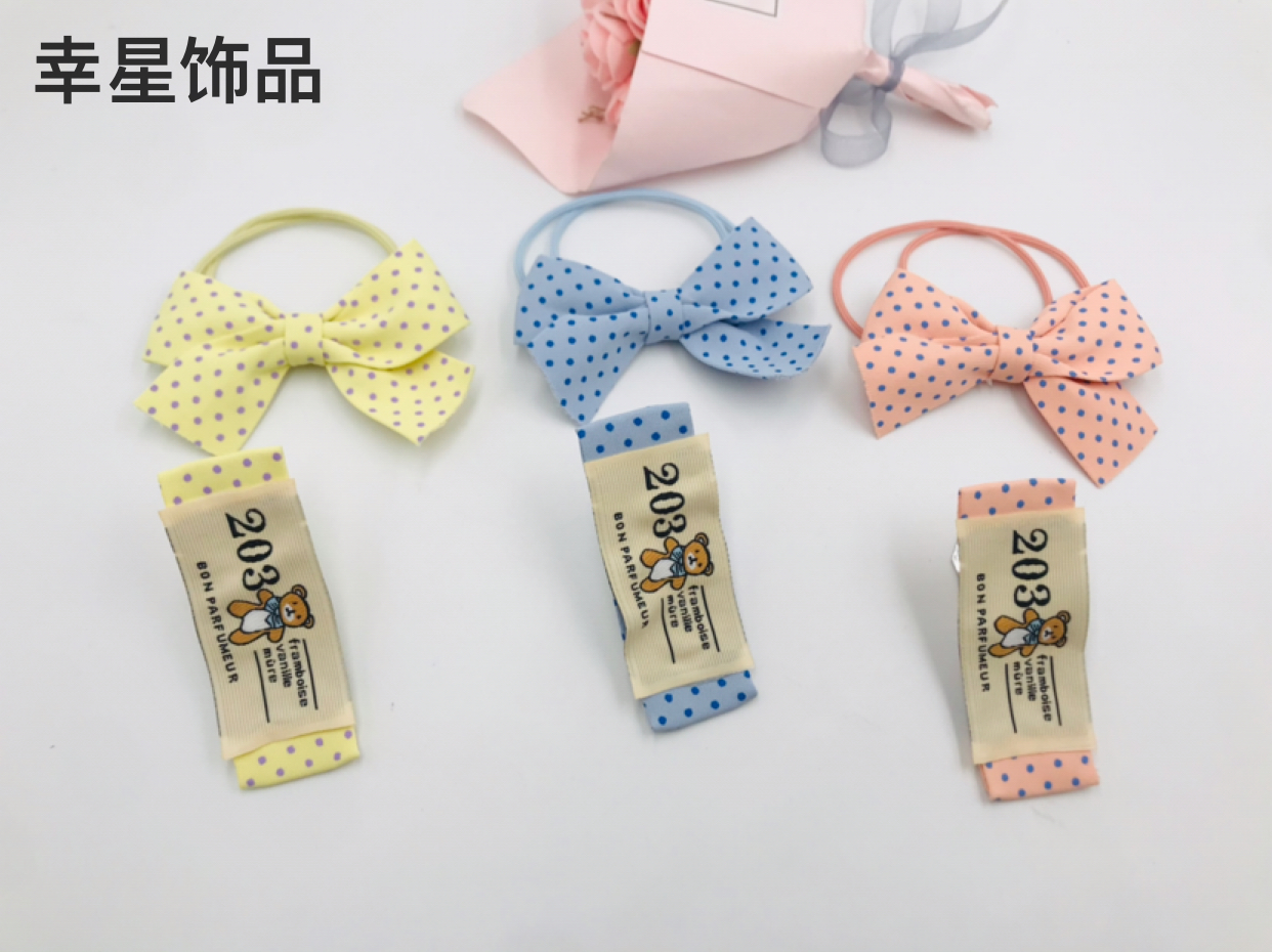Fabric Bowknot Hair Ring Fashion Student Headband Set Stick Mark Charge BB Clip Not Wrapped Hairpin Clip Hairware