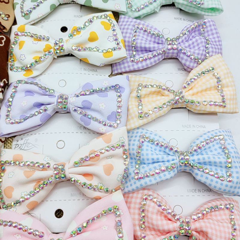 South Korea Dongdaemun Minimalist Bowknot Diamond Cloth Hairpin Side Clip Duckbill Clip Hair Accessories Headdress