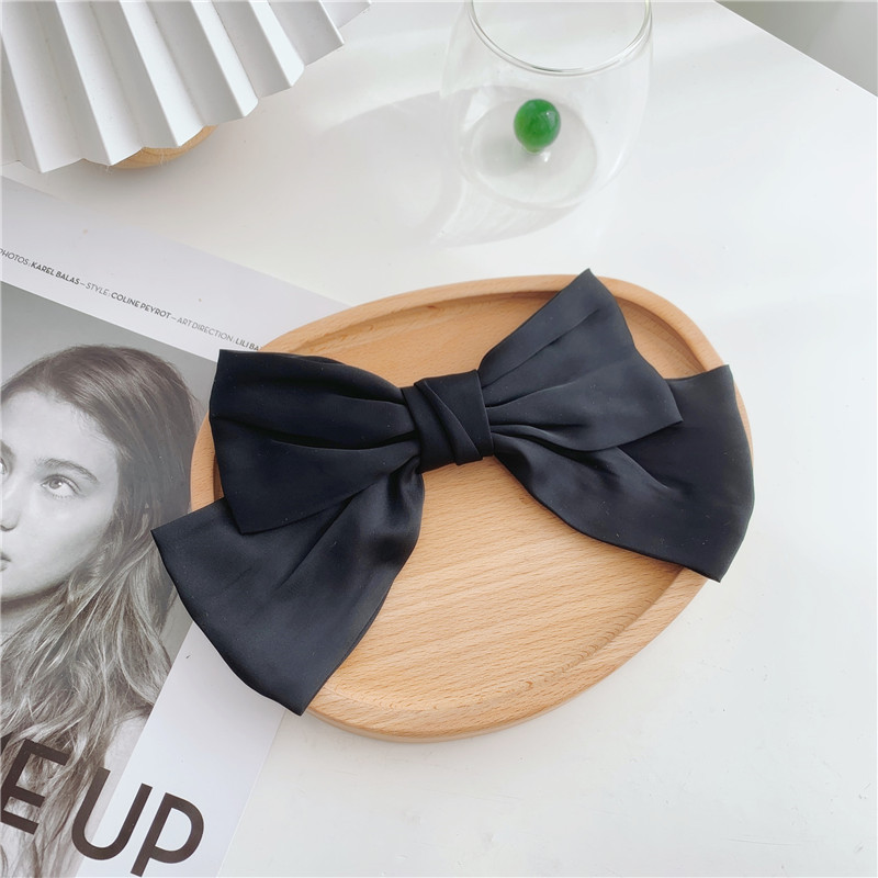  Black Bow Barrettes Japanese Adults and Children Satin Red Hairpin Back Head Spring Clip Hairware Bowknot Hairpin