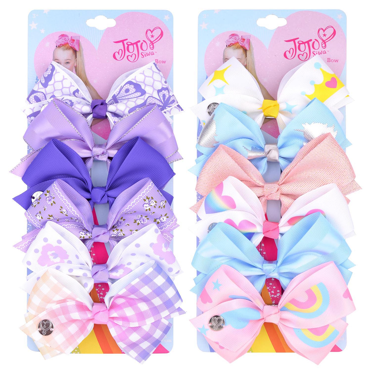 Amazon Children&#039;s Hair Accessories JoJo Bow Suit 5-Inch 6-Color One Card Barrettes Baby Headdress Bowknot Hairpin