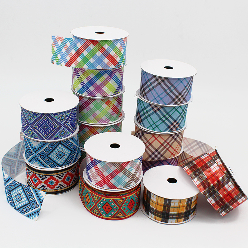 [Fast Shipping] Ribbed Band Printing Ribbon Custom Printed Logo Thickened Ribbon Stripe Braid Cartoon Ribbon