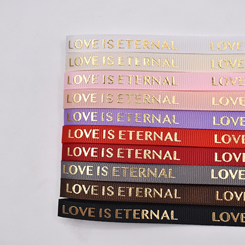 Gilding Printing Ribbon Love 3 Points 1cm Customized Various Logo Gift Decoration Printed Tape