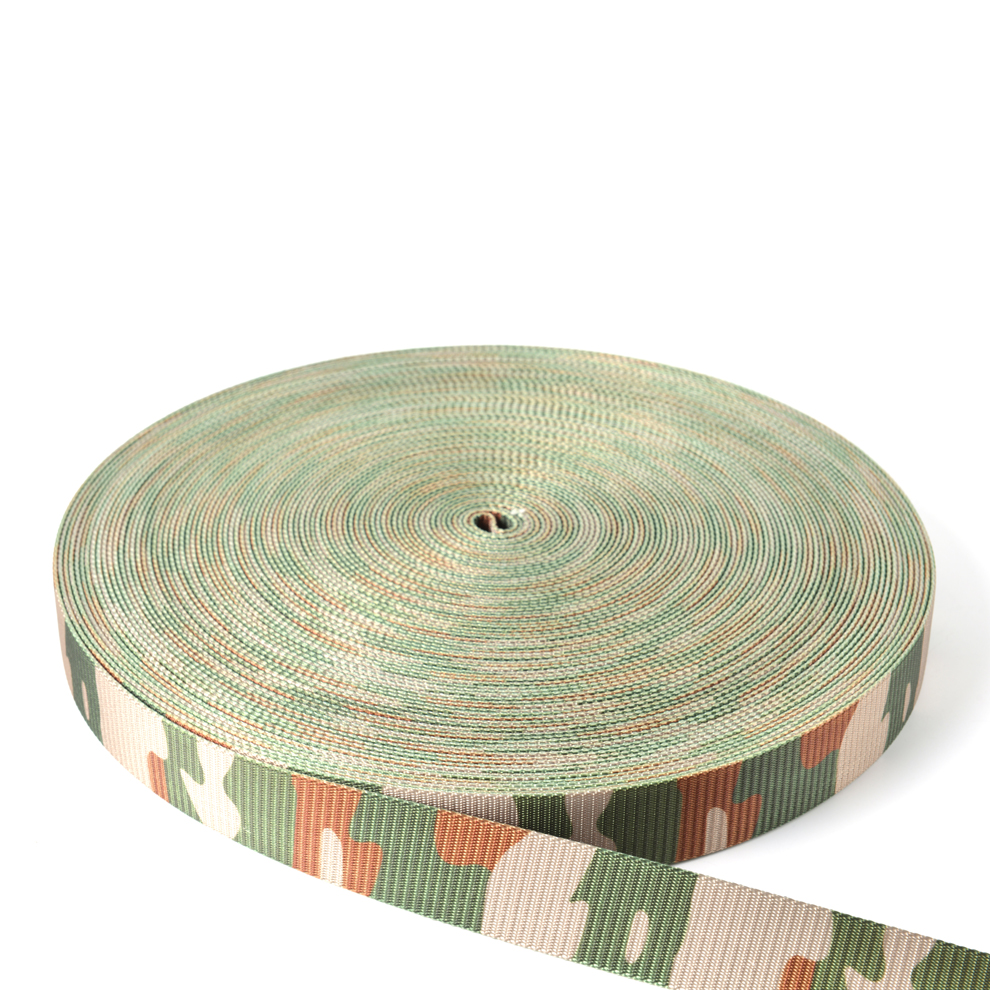 Yuqin Ribbon Honor Product Mixed Color Camouflage Pattern Printing Ribbon Imitation Nylon Ribbon Non-Elastic Safety Belt
