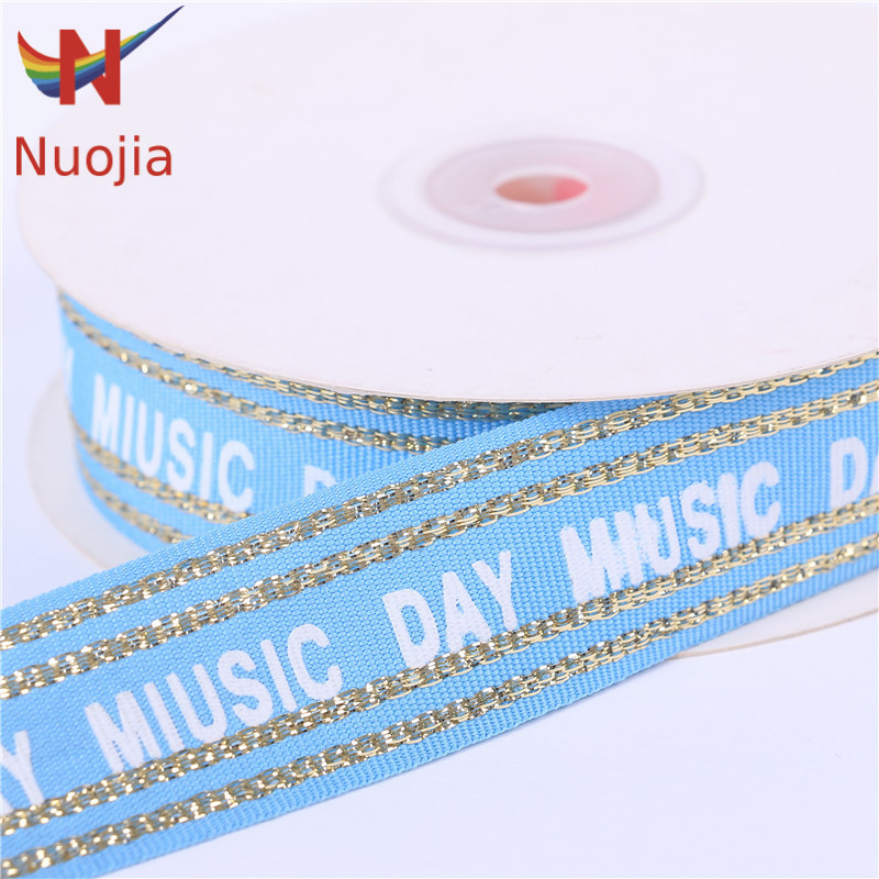 Customizable Letter Printing Ribbon Gold and Silver Silk Hatband Ribbon Clothing Accessories