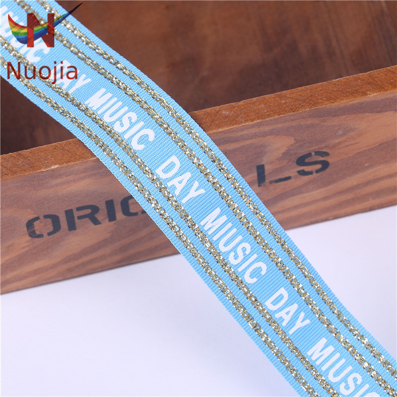 Customizable Letter Printing Ribbon Gold and Silver Silk Hatband Ribbon Clothing Accessories