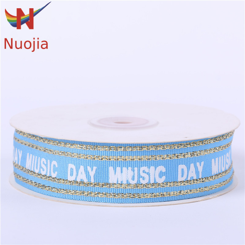 Customizable Letter Printing Ribbon Gold and Silver Silk Hatband Ribbon Clothing Accessories