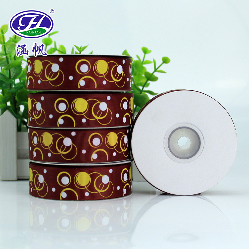 2.5CM headdress flower rib printing with double color printing ribbon toy holiday decorative ribbon