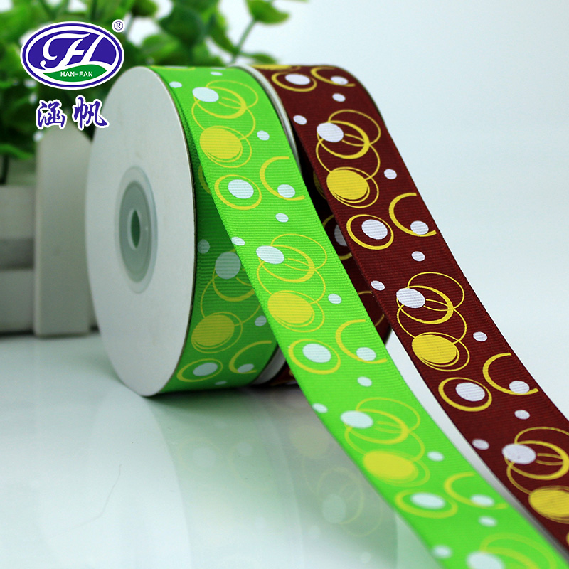 2.5CM headdress flower rib printing with double color printing ribbon toy holiday decorative ribbon