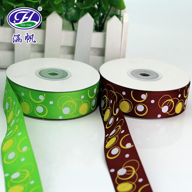 2.5CM headdress flower rib printing with double color printing ribbon toy holiday decorative ribbon
