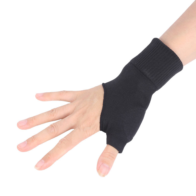 Black Big Finger Compression Wrist Training Wristband Sports Sprain Breathable Computer Keyboard Hand Protective Glove