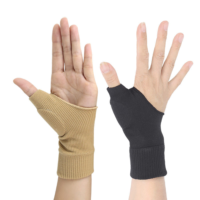 Black Big Finger Compression Wrist Training Wristband Sports Sprain Breathable Computer Keyboard Hand Protective Glove