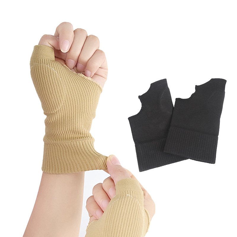 Black Big Finger Compression Wrist Training Wristband Sports Sprain Breathable Computer Keyboard Hand Protective Glove