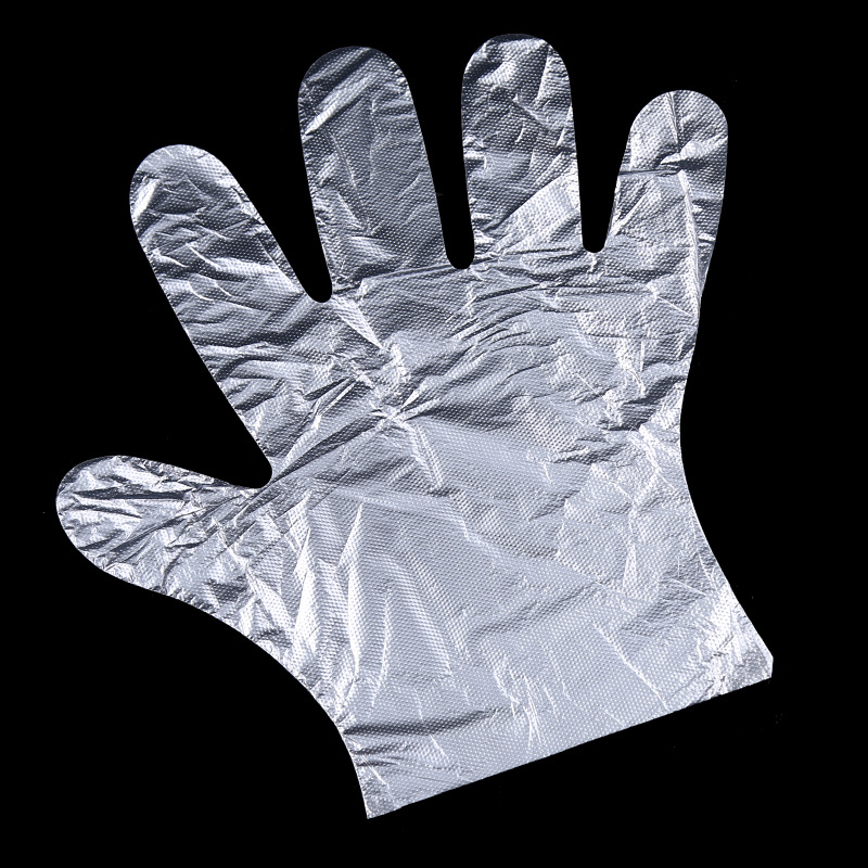 Food grade glove film household kitchen catering thickened transparent PE plastic gloves 200 pieces