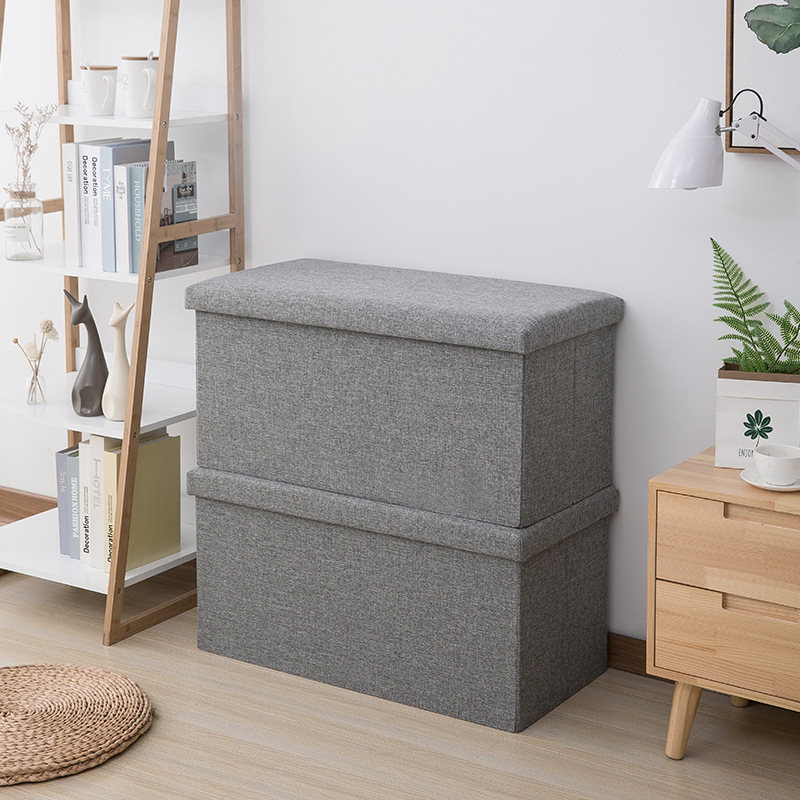 and Linen Storage Box Glove Compartment Storage Stool Shoe Changing Stool Storage Stool Folding Stool Fabric Sofa Stool