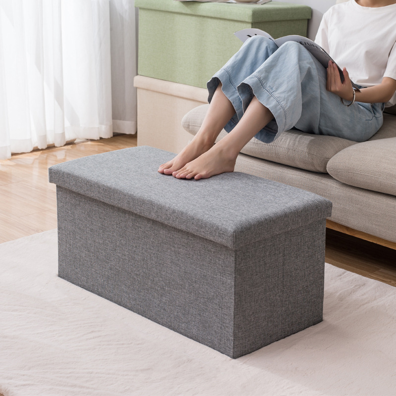 and Linen Storage Box Glove Compartment Storage Stool Shoe Changing Stool Storage Stool Folding Stool Fabric Sofa Stool