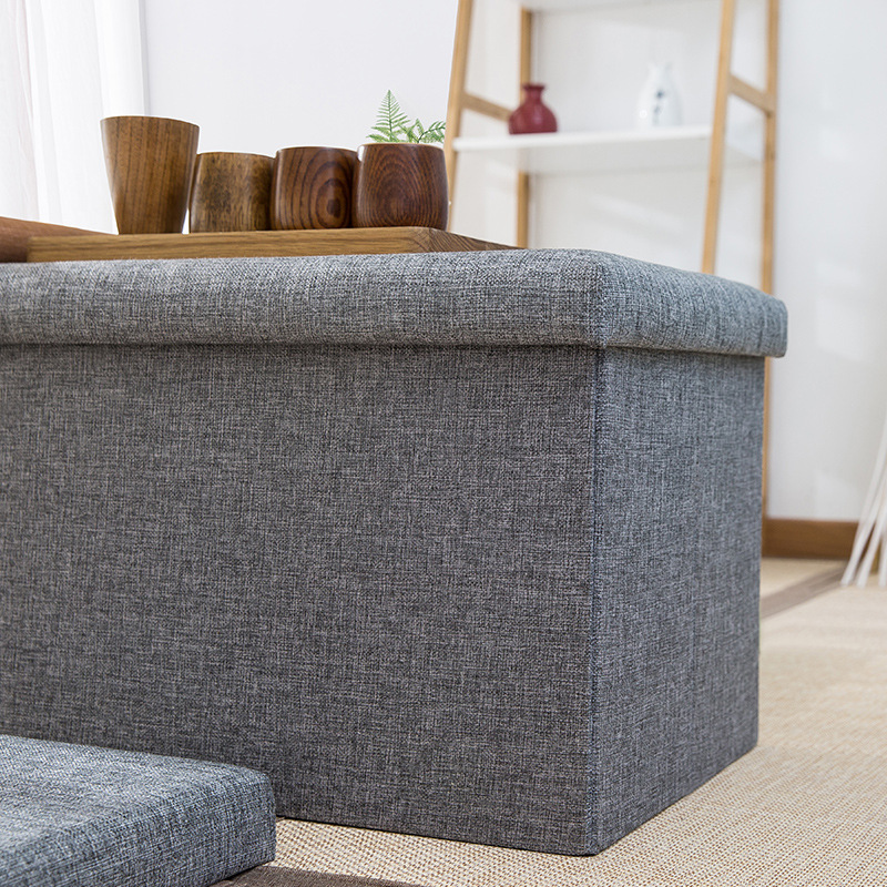 and Linen Storage Box Glove Compartment Storage Stool Shoe Changing Stool Storage Stool Folding Stool Fabric Sofa Stool