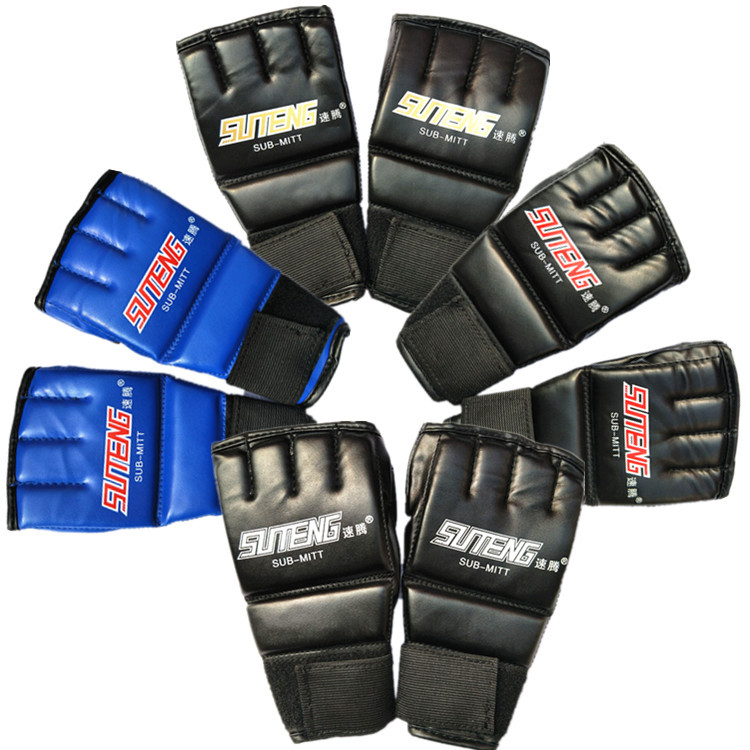Sagitar Finger Boxing Glove Sandbag Half Finger Open Finger Boxing Gloves Palm Breathable Five Finger Fight Sanda Leather Finger