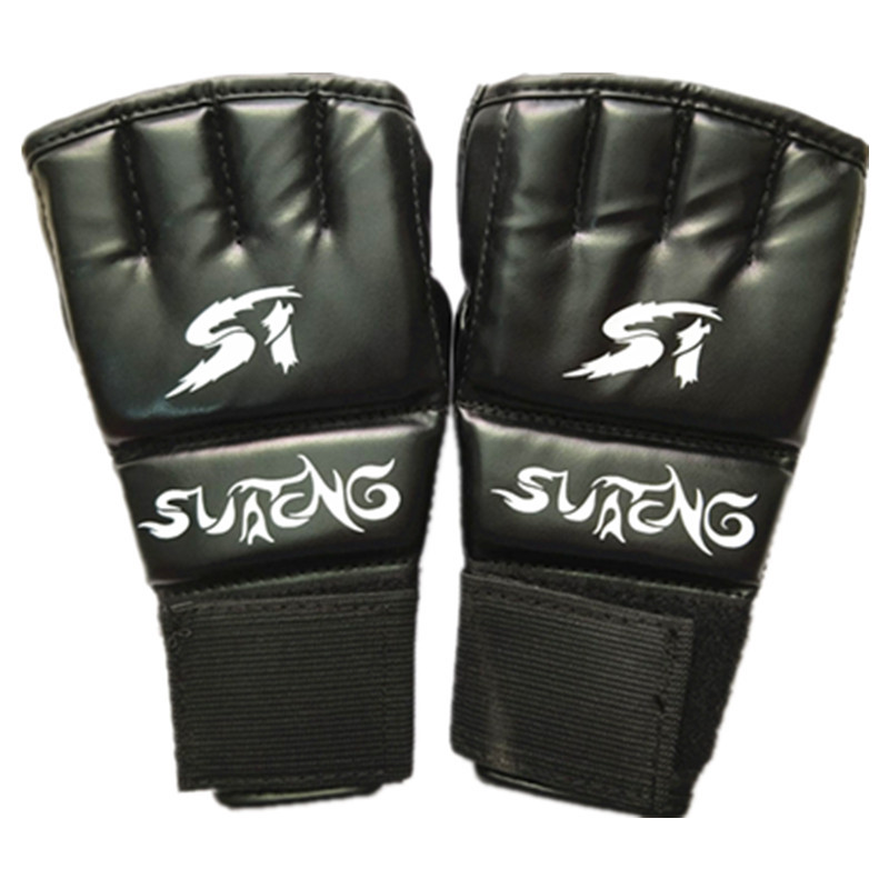 Sagitar Finger Boxing Glove Sandbag Half Finger Open Finger Boxing Gloves Palm Breathable Five Finger Fight Sanda Leather Finger