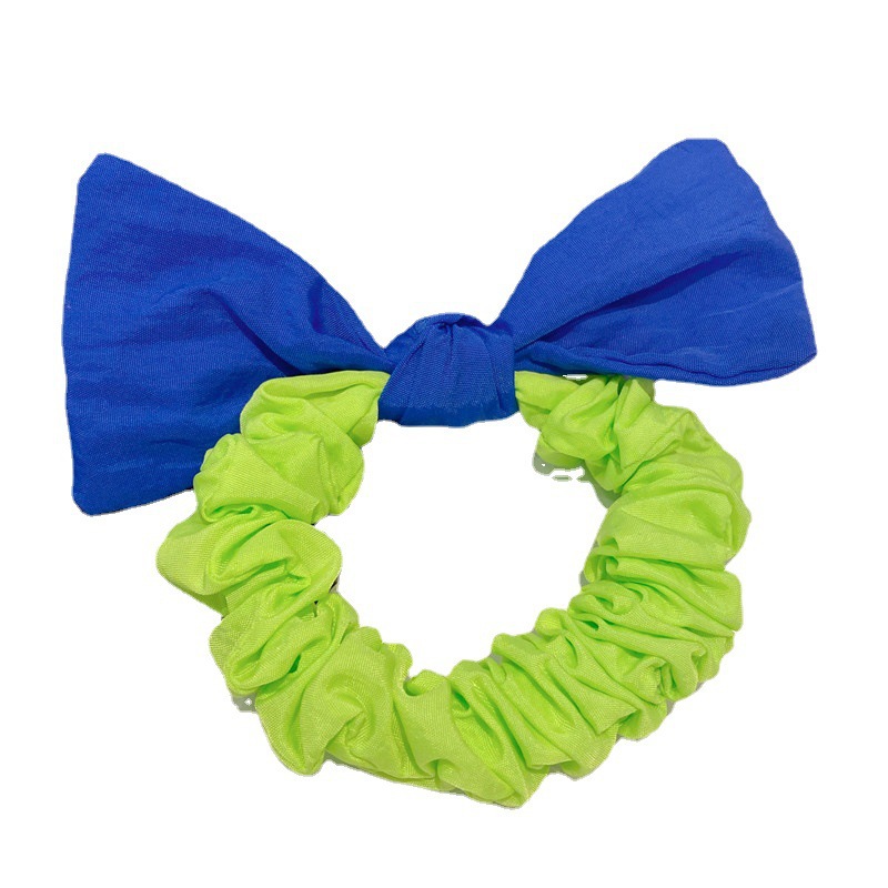 Fluorescent Color Tie Rubber Band for Bun Haircut Hair Rope Cute Princess Bowknot Headband Little Girl Headdress Large Intestine Hair Ring