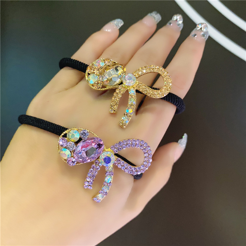 South Korea Dongdaemun Crystal Bowknot Headband Summer Korean Hair Accessories Half Hair Updo Hair Band Tie Ponytail Hair String