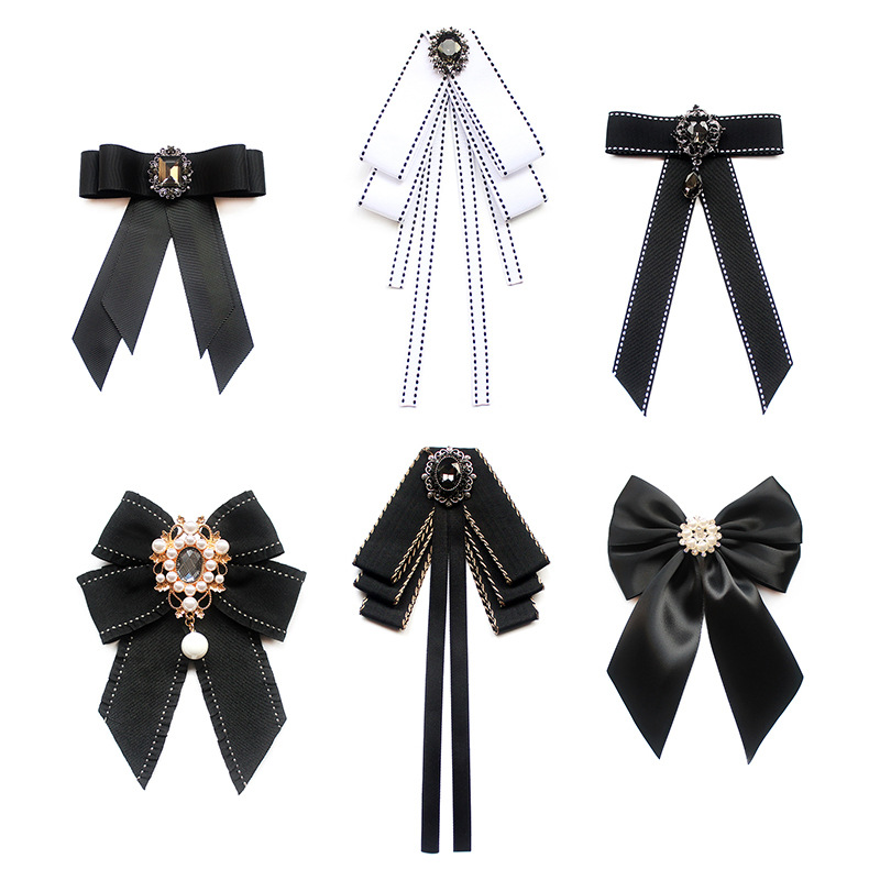 Bow Tie Women&#039;s JK Uniform Bow Tie All-Match Black and White Ribbon Bowknot Tie Multiple Specifications Bowknot Tie