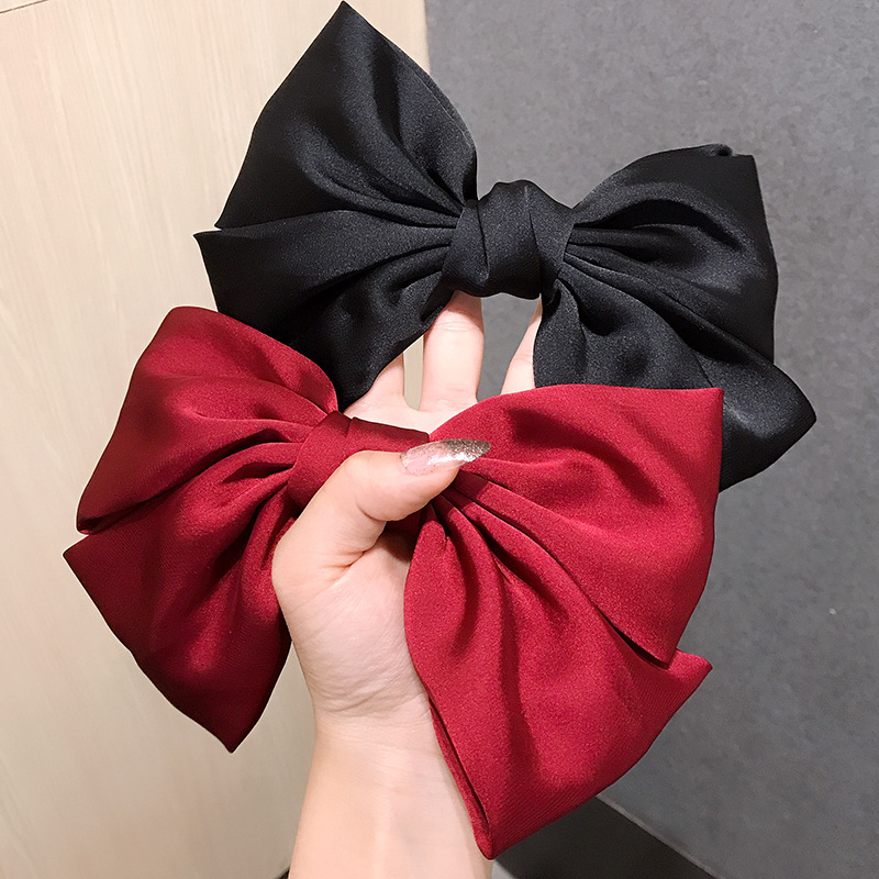 Red Big Bow Hairpin Hair Rope Back Head Internet Celebrity Spring Clip Hairpin Clip Hair Bowknot Tie