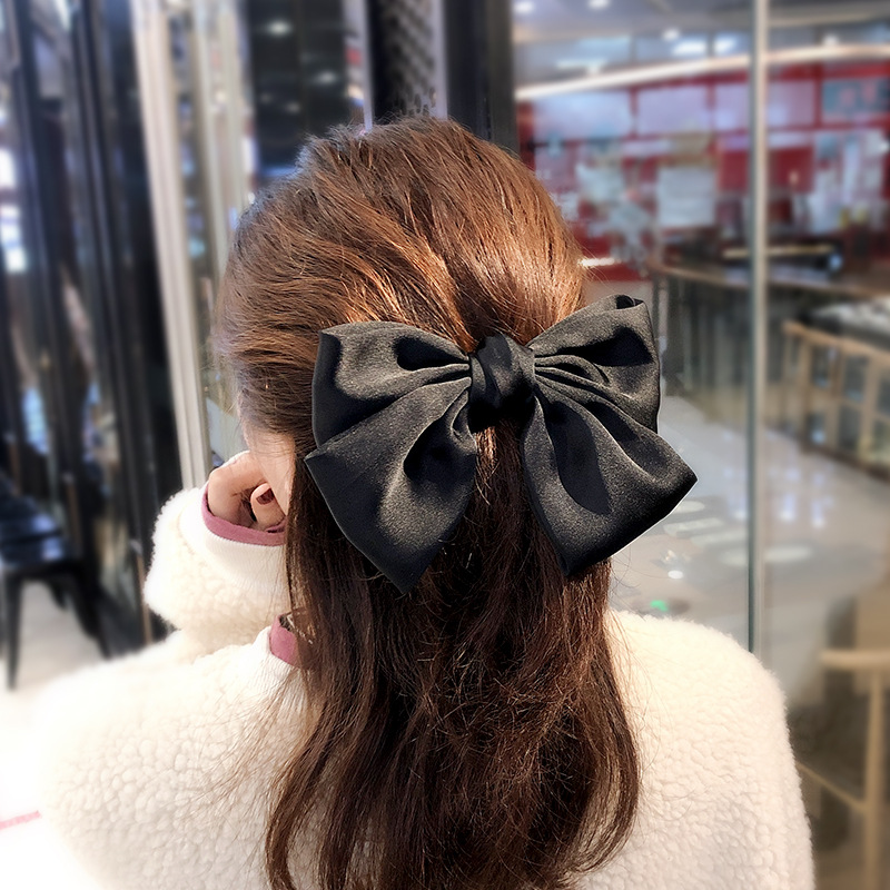 Red Big Bow Hairpin Hair Rope Back Head Internet Celebrity Spring Clip Hairpin Clip Hair Bowknot Tie