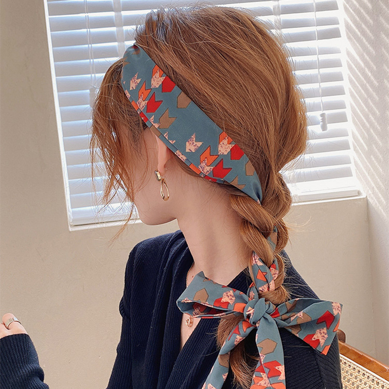 Korean Style Scarf Hair Band Female Hair Tie Super Fairy Mori Style Bow Headdress French Retro Bowknot Tie