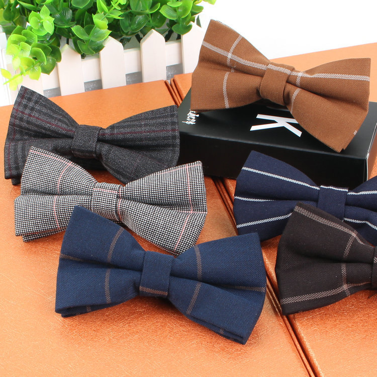 New Men&#039;s Cotton Bow Tie Korean Fashion Casual Solid Color Bow Tie Bow Gentleman Bow Tie Factory Wholesale Bowknot Tie