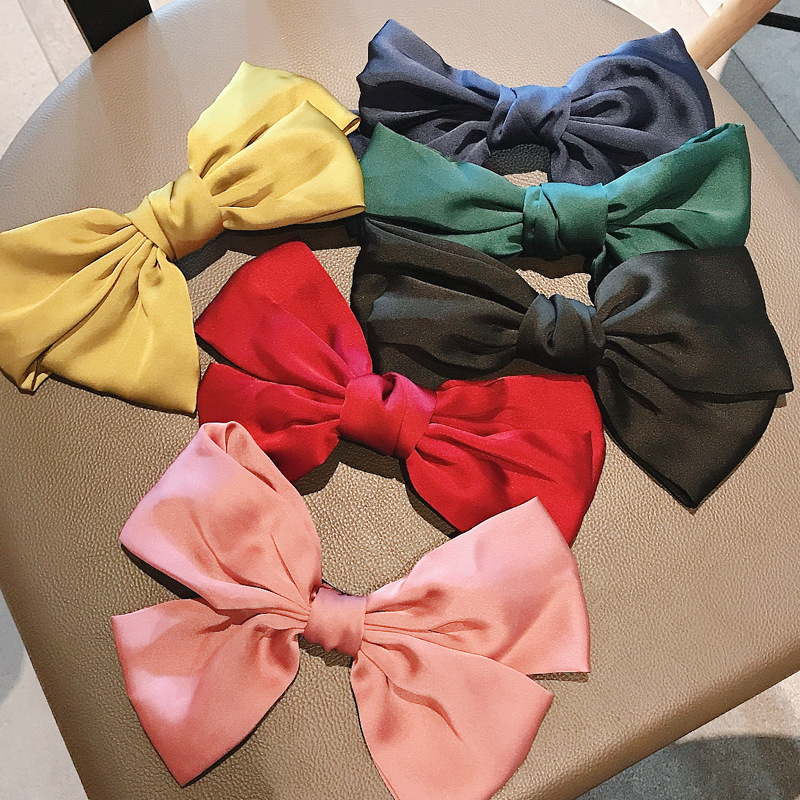 Korean Net Red Big Bow Barrettes Spring Clip Hair Accessory Back Head Headdress Bowknot Tie