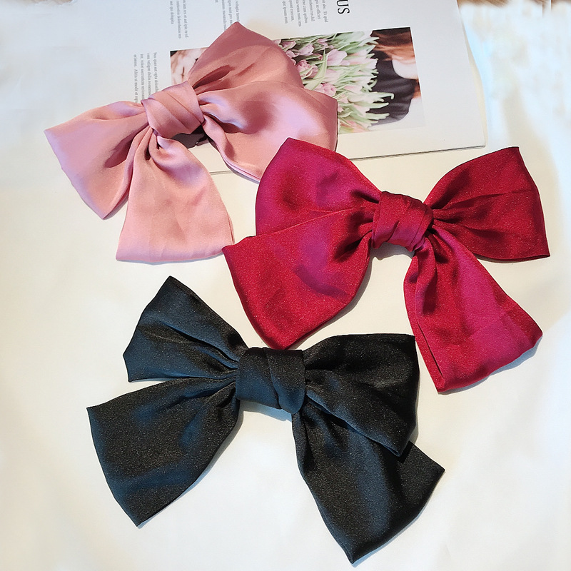 Korean Net Red Big Bow Barrettes Spring Clip Hair Accessory Back Head Headdress Bowknot Tie