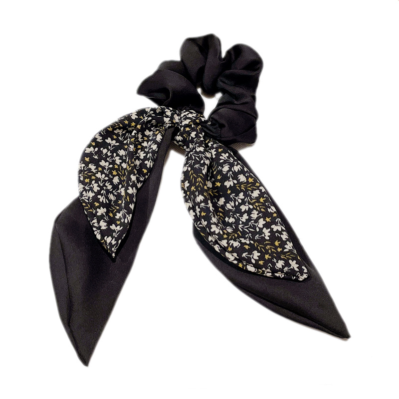 New Streamer Hair Tie Rope Elegant Floral Bowknot Headband Temperament Pure Color Internet Celebrity Hair Accessories