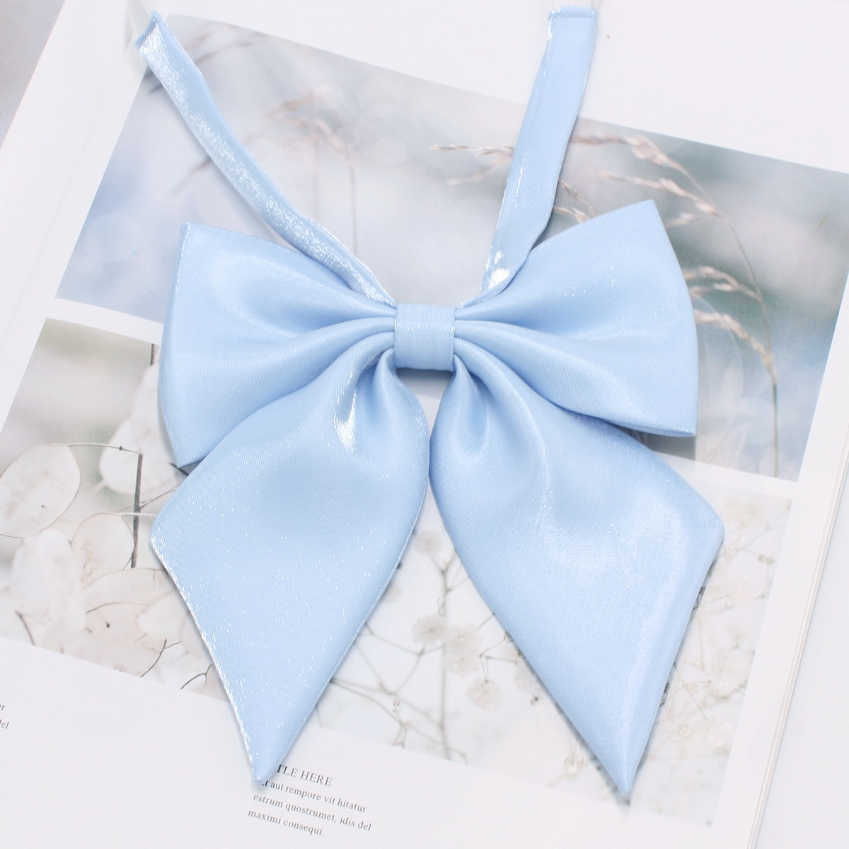 Preppy Style Student Bow Tie Bow Tie Pointed Horn Giant Calamus Bow Solid Color Flash Women&#039;s JK Bow Tie Bowknot Tie