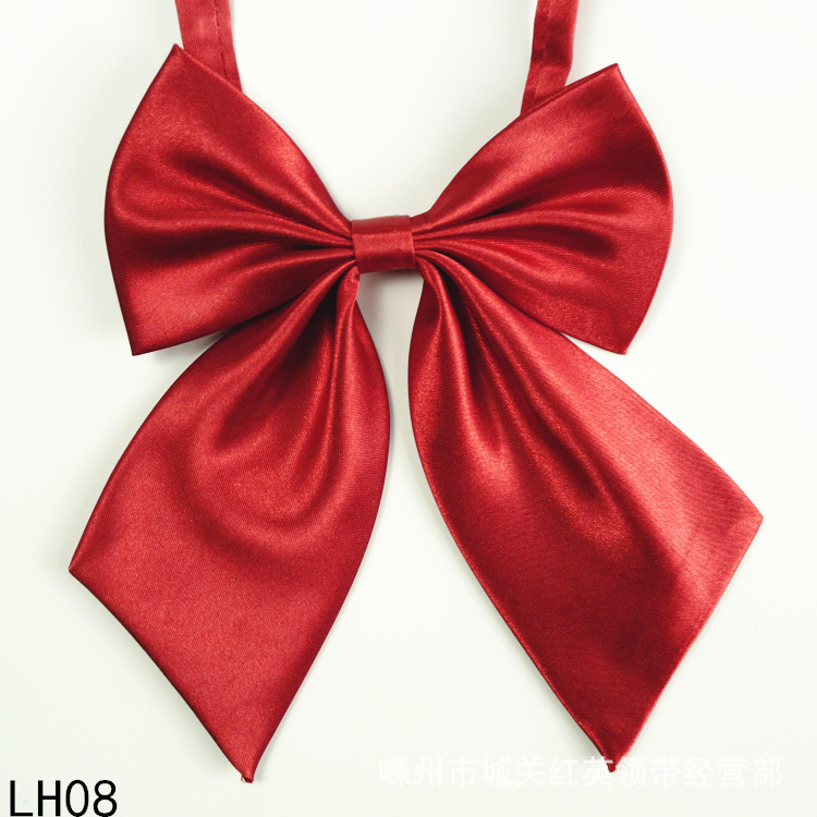Bow Tie Solid Color Striped Women&#039;s Silk-like Professional Bow Bank Waiter Hotel Japanese Wholesale Bowknot Tie
