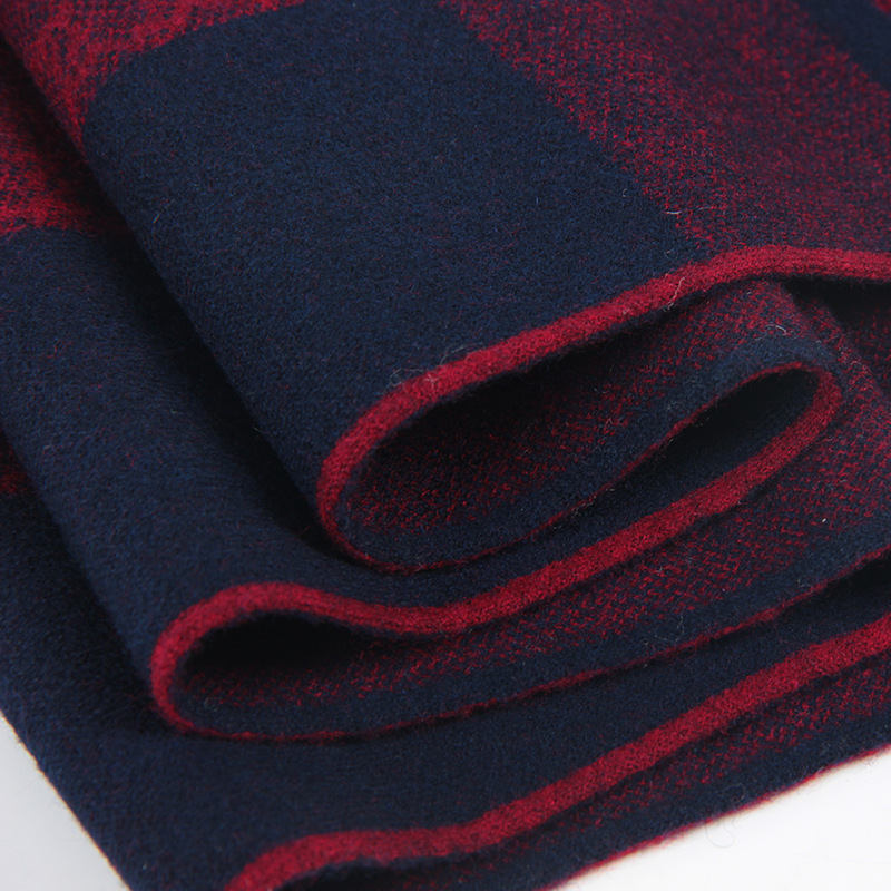 New Autumn and Winter Men&#039;s Pure wool Plaid Jacquard scarf cold wiefesbusiness Leisure Manufacturers direct sale