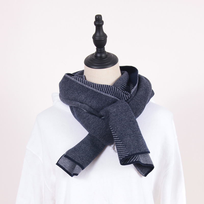 New Autumn and Winter Men&#039;s Pure wool Plaid Jacquard scarf cold wiefesbusiness Leisure Manufacturers direct sale