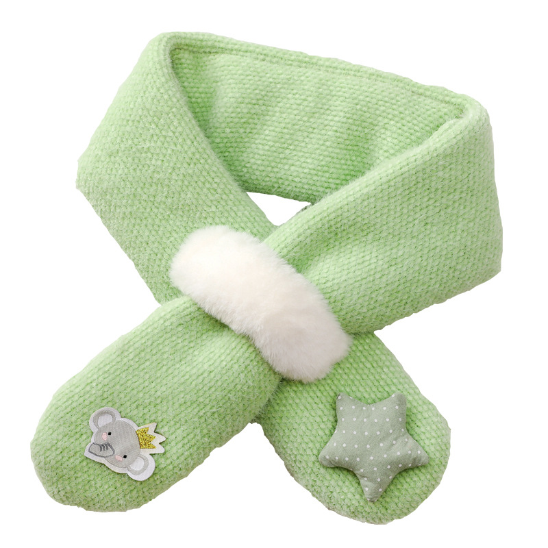 Winter Children&#039;s Plush Scarf Cute Fashion Korean Style Male and Female Baby Cross Scarf Little Girl Warm Scarf