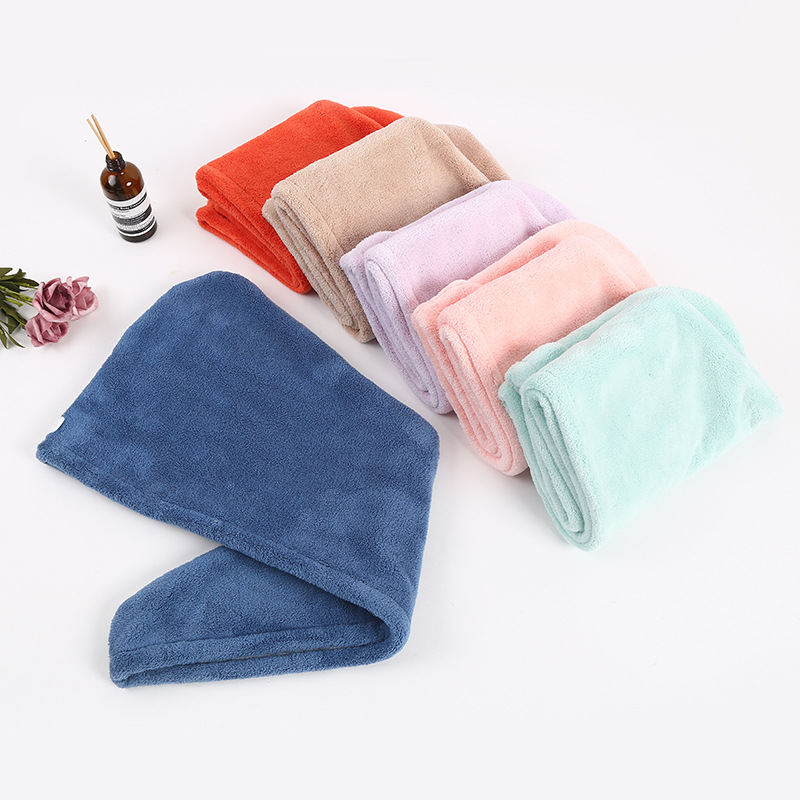 Thicken Coral Velvet Hair-Drying Cap Absorbent Shower Cap Hair Washing Quick-Drying Towel Baotou Women&#039;s Long Hair Scarf Artifact