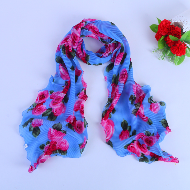 Broken flower shawl scarf han series imitation silk towel wooden ear edge beach towel