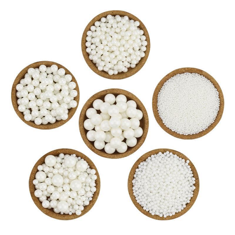 White Sugar Beads round Beads White Pearl White Pearl Sugar Mixed Ice Cream Cake Baking Candy Bead