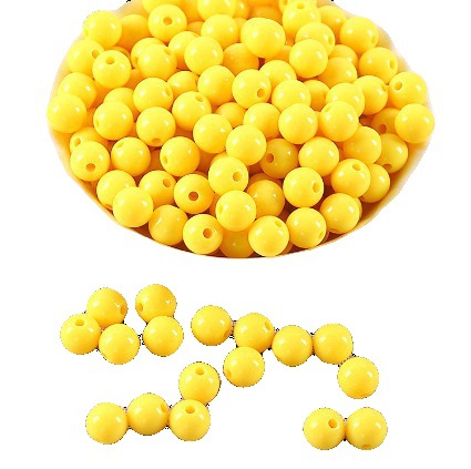 Beaded Solid Color round Beads Straight Hole Candy Color DIY Plastic round Beads Ornament Accessories Candy Bead
