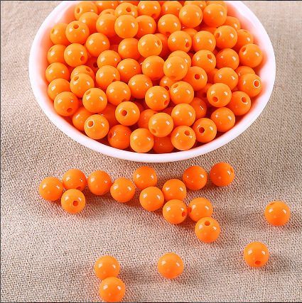 Beaded Solid Color round Beads Straight Hole Candy Color DIY Plastic round Beads Ornament Accessories Candy Bead
