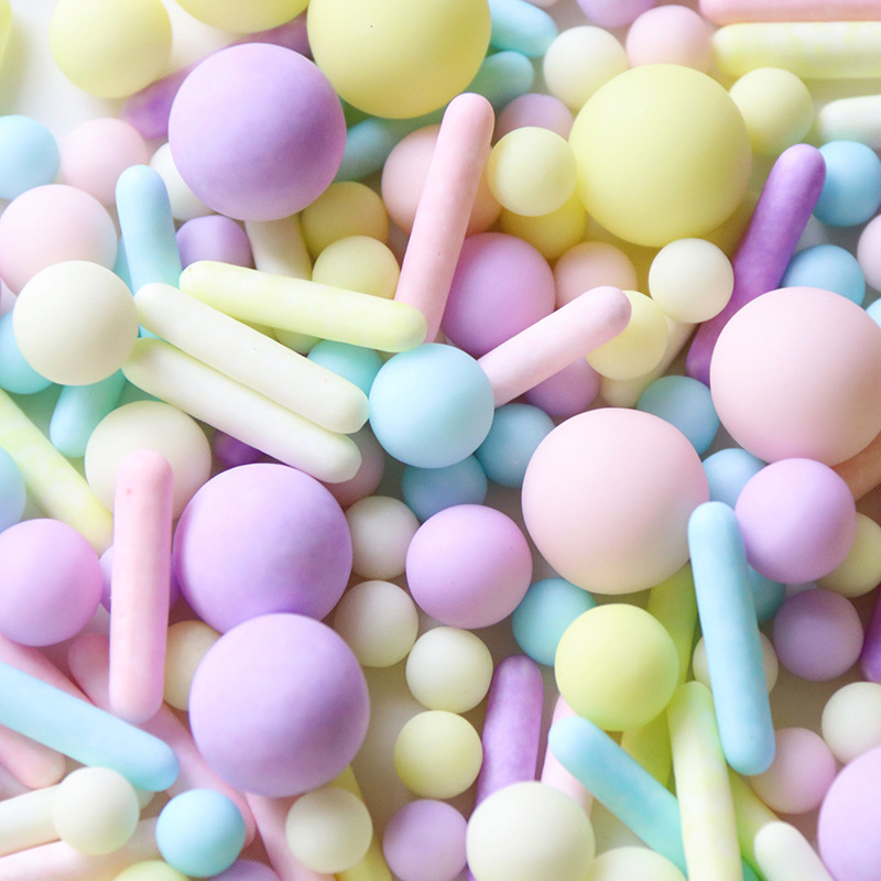 Frosted Macaron Sugar Beads Colored Sugar Needle Stick Baking Birthday Party Cup Candy Bead