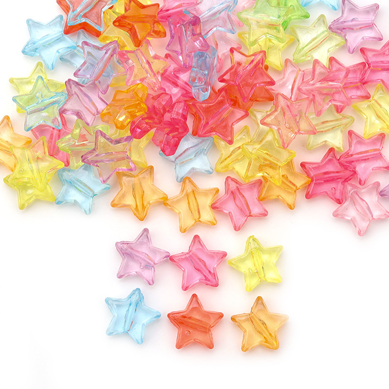 DIY Ornament Accessories Acrylic Transparent Five-Pointed Star Scattered Beads Candy Color XINGX Spacer Bead Candy Bead